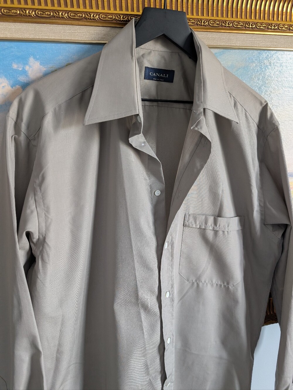 Canali Tech Shirt in Taupe Gray